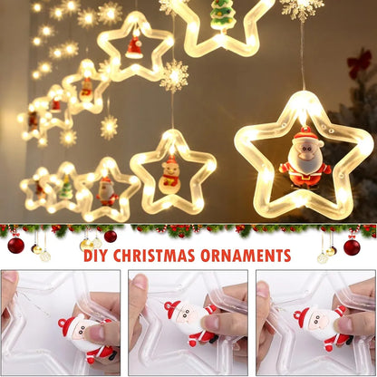 Guirnalda estrella navidad 3 metros cálidas