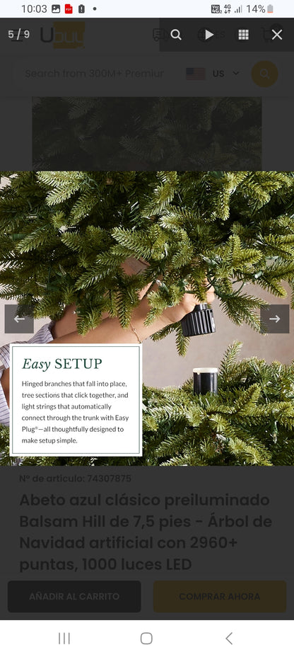 Arbol de navidad americano 2.30 mt única unidad