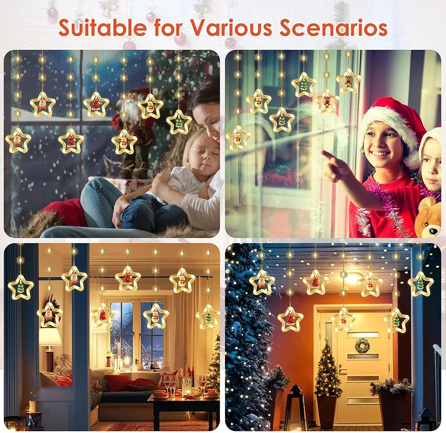 Guirnalda estrella navidad 3 metros cálidas