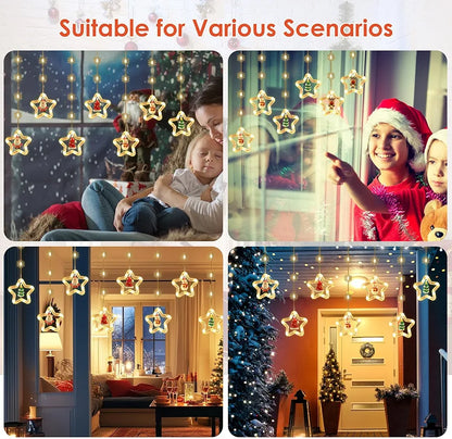 Guirnalda estrella navidad 3 metros cálidas