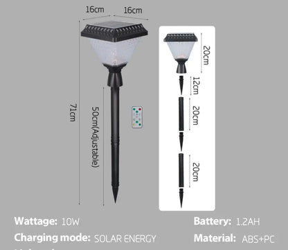 Foco solar de 71 cm con control remoto regulación de luz cálida y fría